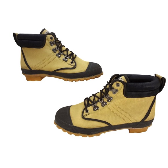 Pro-Line Mens 11 Canvas Wading Boots‎ Tan Black Rubber Toe High Top Boots main image 6